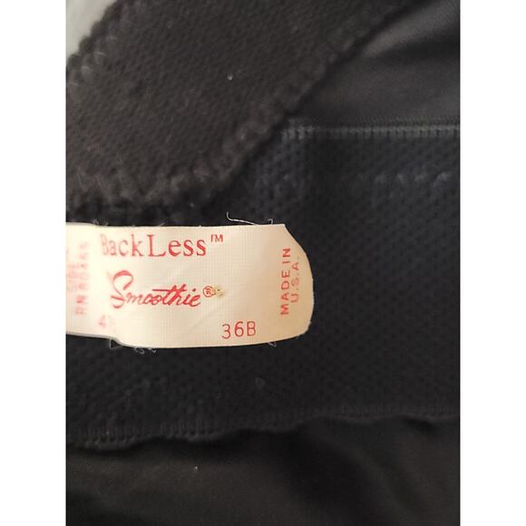 Vintage 1980s Backless by Smoothie Womens Sz 36B Lace Bra Corset Black Sexy - Picture 8 of 8